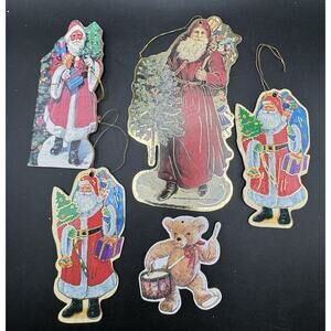 1986 Vintage Large Die Cut & Book Christmas Ornaments VICTORIAN STYLE -S1V